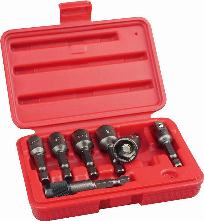 KAIFNT K453 Power Nut Driver Bit Set with Socket Adapter and