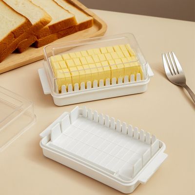 Butter Dish With Lid Dustproof Butters Slice Storage Box Plastic Transparent Cheese Crisper Separator Slicer Box Kitchen Tools