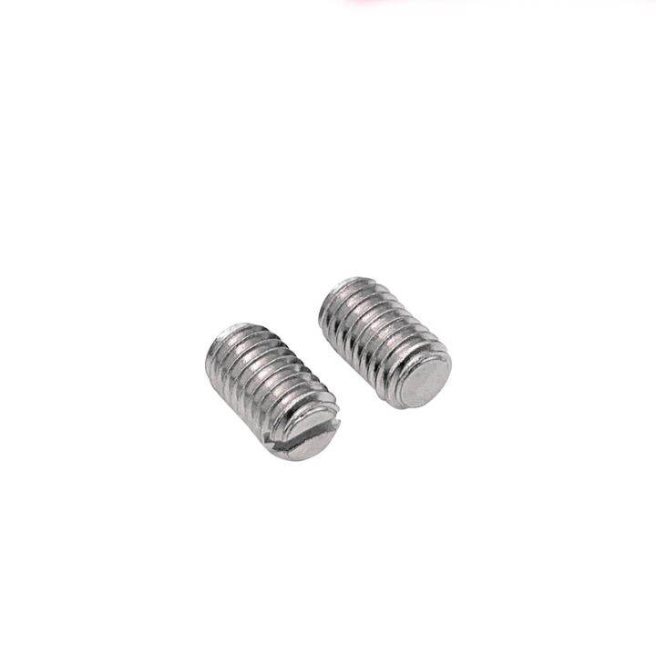 haotao-hardware-m1-6-m2-m3-m4-m5-304ชุดสกรูสแตนเลส-slotted-ไดรฟ์ไม่มีหัว-bolt-ปลายแบนด้ายเต็มก้านเชื่อมต่อ-bolt