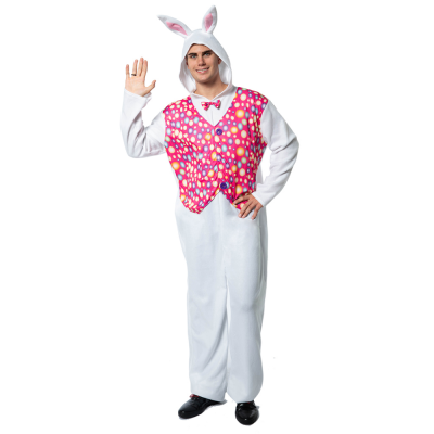 ชุดกระต่ายอีสเตอร์สำหรับผู้ใหญ่ Jumpsuit ผู้ชายชุดกระต่ายสำหรับวันฮาโลวีน