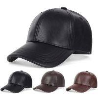 ☬ Pu Leather Baseball Caps Spring and Autumn Outdoor Adjustable Casual Hats Sunscreen Hat