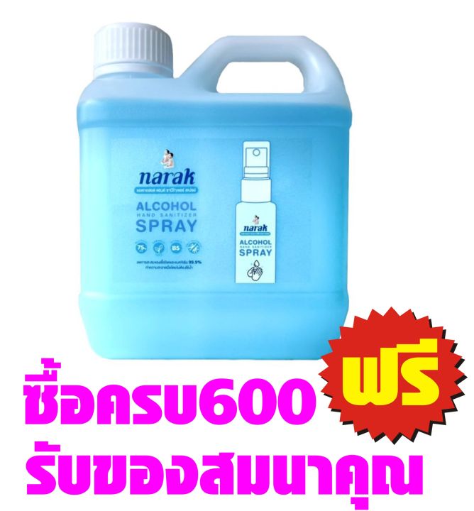 narak-น่ารักแอลกอฮอล์สเปรย์กลิ่น-floral-สีฟ้าใส-ชนิดน้ำ-1000-มล