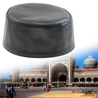 Men Muslim Prayer Hat Genuine Leather Solid Color Beanie Skull Flat Cap Ramadan Male Islamic Arabic Dubai Prayer Head Wear Hat