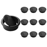 【CW】 HOT SALE 10PCS Desk Grommet Adjustable Cord Cover Cable Grommets Hole Cover For Office PC Desk Cable Cord Wire Organizer Black 1