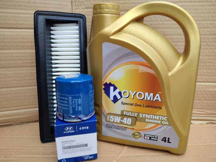 HYUNDAI i10 1.25 OIL FILTER + AIR FILTER + KOYOMA 5W40 FULLY SYNTHETIC