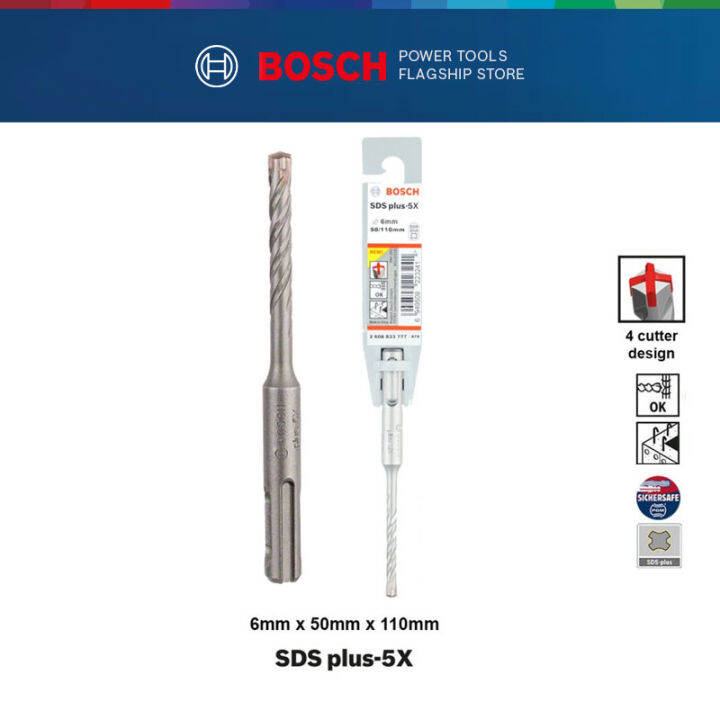 Bosch Sds Plus 5x Masonry And Reinforced Concrete Hammer Drill Bit 6mm X