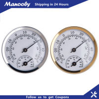 Manooby เครื่องวัดอุณหภูมิความชื้นอลูมิเนียมพลาสติกพีวีซีติดผนังความชื้นอนาล็อกตัวบ่งชี้ในร่มกลางแจ้งอุณหภูมิความชื้นตรวจสอบเมตร