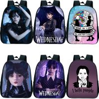 Wednesday Addams Backpack Nevermore Academy กระเป๋านักเรียนสำหรับชายหญิงเด็กเล็ก Rucksack เด็กอนุบาล Bookbag Mochila