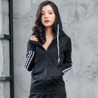 [COD] New yoga jacket womens zipper hooded quick-drying elastic sports running fitness long-sleeved