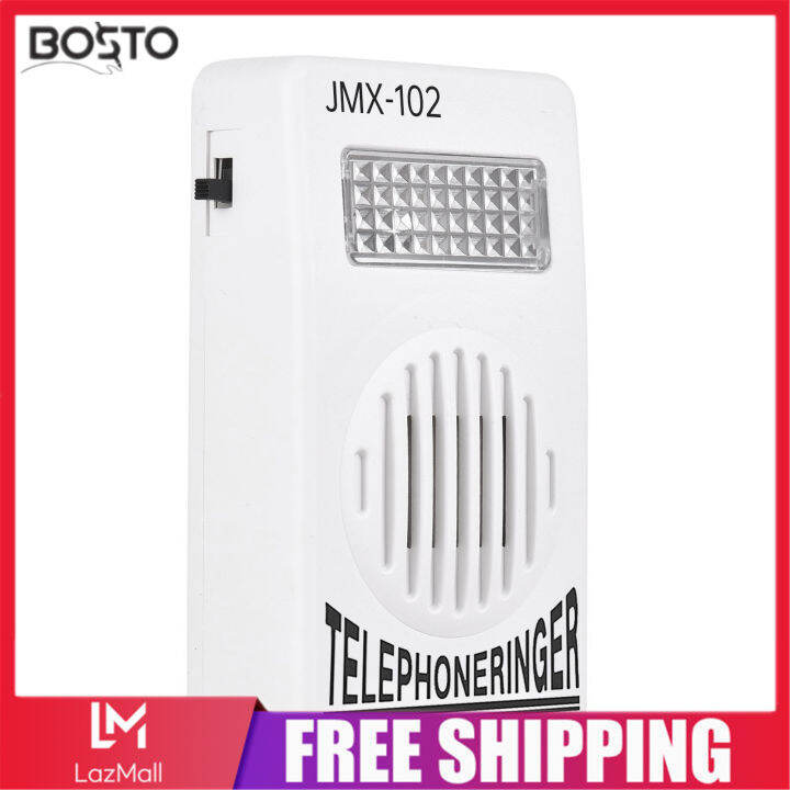 BOSTO Loud Telephone Ringer 70db Amplifier Ringing Help Strobe Light
