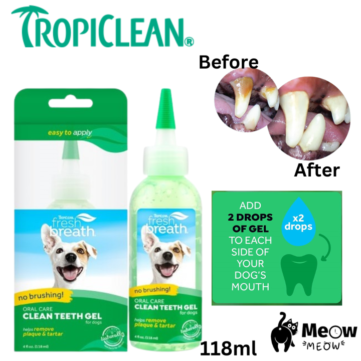 TROPICLEAN Fresh Breath Clean Teeth Gel For Dogs & Cats 118ml Lazada