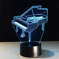 3D Night Light เปียโน USB Charge Touch Switch โคมไฟ7เด็กที่มีสีสัน Night Light Hot Drop Ship Novelty Gifts