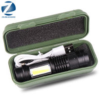 waterproof outdoor2000 lumens built-in battery XP-G Q5 zoom focus mini led flashlight flash lighting lamp adjustable pen light