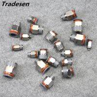 2pc 4mm/12mm to 1/8 1/2 Male Thread Bushing Straight Reducing Coupling Pipe Connectors Adapter Pneumatic quick coupling