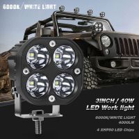 DUXUN ไฟสปอตไลท์ Led 4wd สีขาวขับรถออฟโร้ด3นิ้ว12V 24V สปอตไลท์ทรงสี่เหลี่ยมไฟตัดหมอกรถโคมไฟติดตั้งเพิ่มเติม