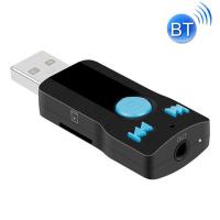 AutoAccessories BC07 Mini Brushed Texture USB Bluetooth Receiver MP3 Player SD/TF Card Reader with Microphone &amp; Audio Cable, Support Handsfree &amp; AUX Output &amp; 32GB Micro SD / TF Card &amp; Two-sided USB Port Connecting