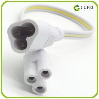 CUFEI 2pcs พลาสติกพีวีซีพลาสติก สายไฟเชื่อมต่อหลอดไฟ LED สีขาวขาว ทองแดงทองแดง .ค่าาาท่อ LED แบบบูรณาการสามหลุมเสียบลวด แบบพกพาได้ 3Pin T5ท่อต่อสายไฟต่อชายและหญิง อุปกรณ์สำหรับช่างไฟฟ้า