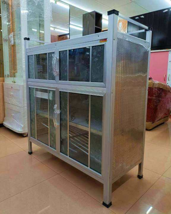 ตู้กับข้าววางเตาหน้ากระเบื้อง-kitchen-100-cm-model-g-1010-ทรงสูง-สไตล์เกาหลี-4-บานเปิด-หน้ากระเบื้อง-สินค้าขายดี-แข็งแรงทนทาน-ขนาด-100x113x46-cm