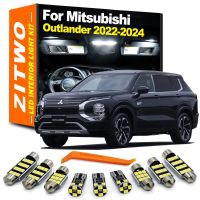 ZITWO ชุดหลอดไฟเสริมแสงโดมส่องแผนที่ภายใน LED 12ชิ้นสำหรับ Mitsubishi Outlander IV MK4 4 2022 2023 2024โคมไฟป้ายทะเบียน Canbus