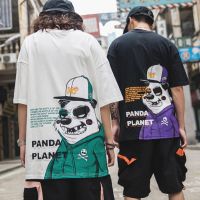 ใหม่เสื้อยืดผ้าสีดำผู้ชายพิมพ์ลาย Hip Hop Panda QC7311126