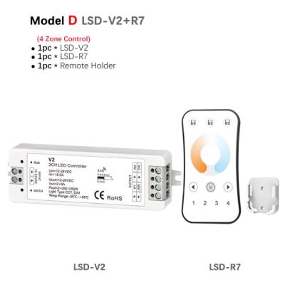 ตัวควบคุมไฟ Led Cct 12V 24V 10a 2ch Rf 2.4G รีโมทไร้สาย Ww Cw Smart Wifi หรี่สำหรับ Dual White Single Color Ct Led