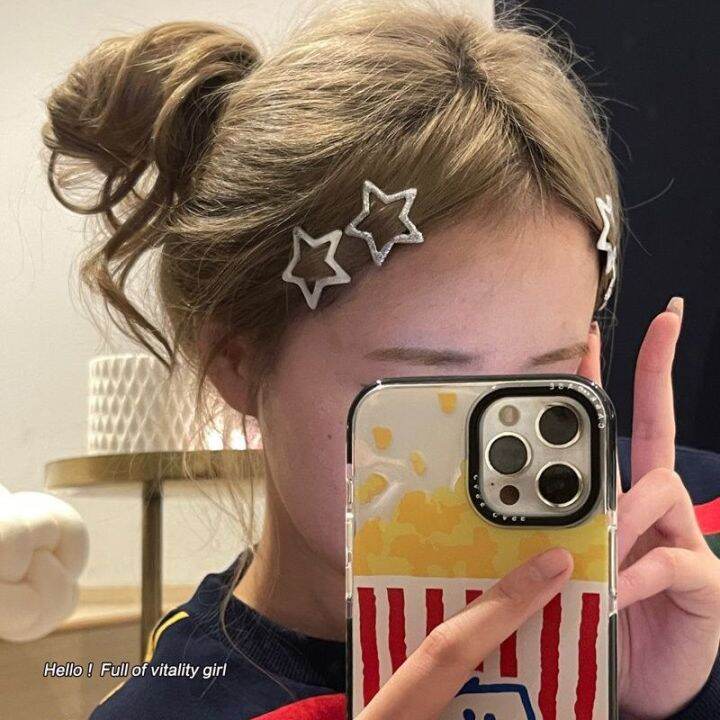 6pcs-grils-y2k-silver-star-bb-คลิปผมผู้หญิงน่ารักโลหะ-star-คลิปผมด้านข้าง-barrettes-ผม-grip-y2k-อุปกรณ์เสริมผม-headwear