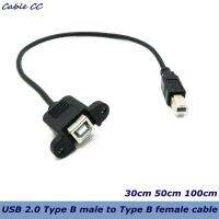 0.3M 0.5M Usb 2.0 Type B ตัวผู้ไปยังตัวเมียแผงสายเคเบิล M.f สำหรับเครื่องพิมพ์หรืออะแดปเตอร์เชื่อมต่อสายเครื่องพิมพ์3มิติ