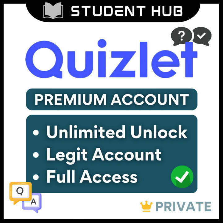 Quizlet Plus Premium 𝐏𝐑𝐈𝐕𝐀𝐓𝐄 𝐏𝐄𝐑𝐒𝐎𝐍𝐀𝐋 Account Lazada PH