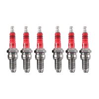 6Pcs D8TC 3 Electrode Spark Plug, Racing Spark Plug with 3 Electrode for CG 125 150 200Cc Motorcycle Scooter ATV Quads