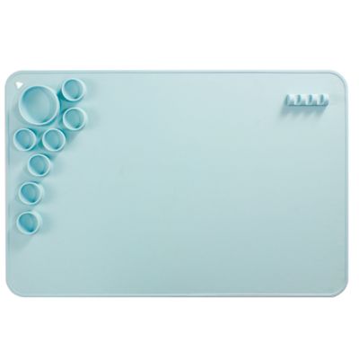 1 PCS Silicone Craft Mat Non Stick Silicone Sheet with Cleaning Cut for Oil Painting, Art (Blue)