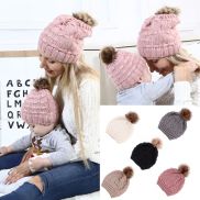 SENSATION Winter Ski Pom Pom Baby Warm Hat Crochet Knit Cap Beanie