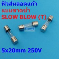 ฟิวส์ ขาดช้า Glass Fuse ขาดช้า Slow blow (T) 5x20mm 250V T1A ถึง T5A #G5x20T (1 ตัว)