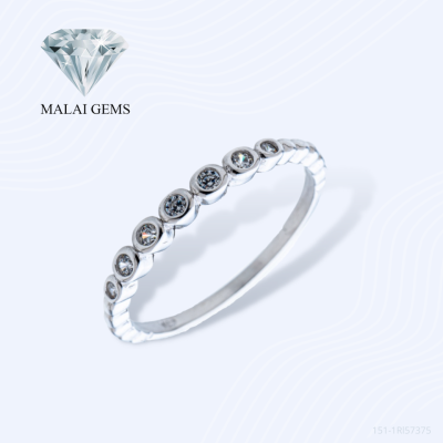 Malai Gems แหวนเพชร เงินแท้ 925 เคลือบทองคำขาว ประดับเพชรสวิส CZ รุ่น 151-1Rl57375 แถมกล่อง แหวนเงินแท้ แหวนเงิน แหวน