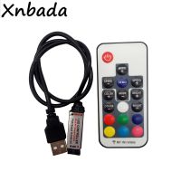 Yingke ตัวควบคุมไฟ Led Usb Rgb พร้อม Rf 17key ไร้สาย Rgb ควบคุมระยะไกลสำหรับ Ws2812 3528 5050แถบไฟ Led Dc5-24v เทปไฟ