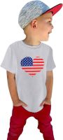 Boy Summer Coatume Baby Boys T Shirts Heart Prints Blouses Scoop Neck Short Sleeve Shirt Baby Casual Tee