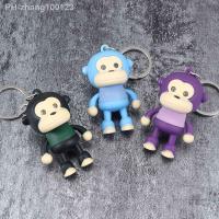 Cute Monkey Keychain LED Light Sound Keyring Animal Flashlight Keyring Child Gift Toy Women Men Bag Accessories