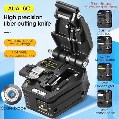 【YF】 COMPTYCO High Precision AUA-6C Fiber Cleaver FTTH Cold Hot Melt Connection Optical Cable Cutting Tools 16 Face Blade