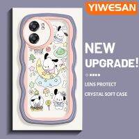 YIWESAN เคสสำหรับ Realme V23 5G V23i 5G Narzo 50 5G Q5i 5G K10 5G เคสการ์ตูนน่ารัก Pochacco แฟชั่นขอบครีมเคสซิลิโคนกันกระแทกใสโทรศัพท์เคสนิ่มโปร่งใสป้องกันเลนส์กล้องสร้างสรรค์