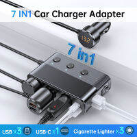 ใหม่ Car Charger Splitter 127W 7-In-1 PD30w QC3.0อะแดปเตอร์ไฟแช็กรถซ็อกเก็ต Splitter พร้อมสวิตช์