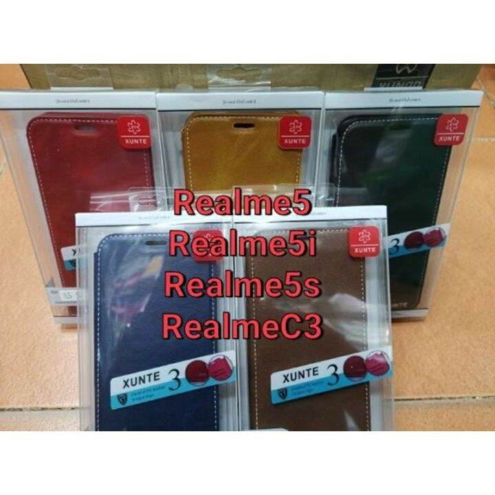 เคสฝา-พับ-xunteใส่-นามบัตรได้realme-5-5i-5s-c3-realme5pro