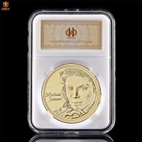 Singer Star Collectibles Coin Value American Pop Music King Michael Jackson Gold/Silver Plated Souvenir Coin W/PCCB Display