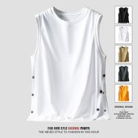 Pure cotton vest men sleeveless T-shirt summer style popular logo breasted American tank top coat of mens basketball --ntx230801♤