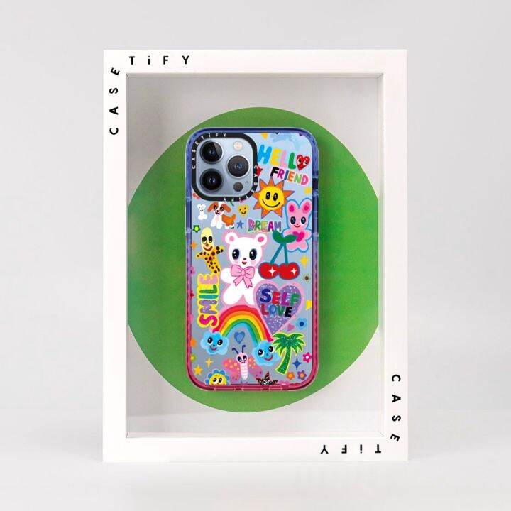 Original Casetify Heart Bunny Rainbow Hard Plastic PC Case Cover For