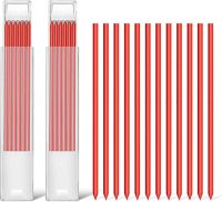 12ชิ้น2.ดินสอสีทึบสำหรับช่างไม้8ไส้ดินสอการก่อสร้างปากกาสำหรับเปลี่ยนงานไม้สีแดง