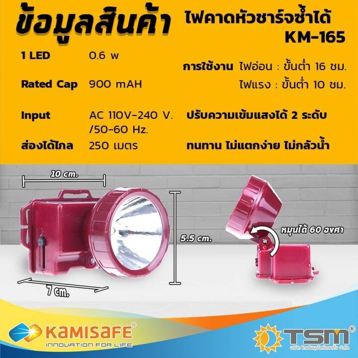 hot-ไฟฉายคาดหัว-แสงไฟสีขาว-ขนาดเล็ก-ชาร์จไฟบ้านได้-kamisafe-รุ่น-km-165-ส่งด่วน-ไฟฉาย-แรง-สูง-ไฟฉาย-คาด-หัว-ไฟฉาย-led-ไฟฉาย-แบบ-ชาร์จ-ได้