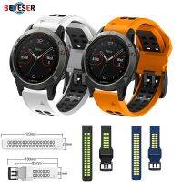 ◑☬ 26 22 MM sportowy oddychający pasek do Garmin Fenix 6X 6 6S Pro 7X 7 EPIX X 5 plus inteligentny pasek do zegarka szybki pasek na rękę Bracele