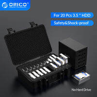 ORICO 3.5นิ้ว20 Bay HDD ฮาร์ดไดรฟ์ป้องกันภายนอกกรณีการจัดเก็บกล่องแบบพกพาหลายเบย์น้ำ  ฝุ่น C ช็อกหลักฐาน