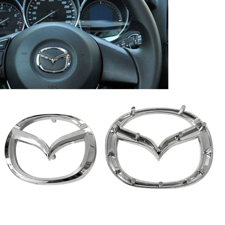 Compatible with Mazda Steering Wheel Cover Sticker Car Steering Wheel  Emblem Logo Frame Trim