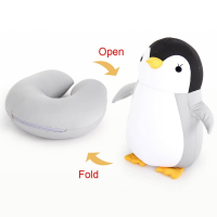 Deformable U-shape Travel หมอนเครื่องบินเพนกวินเบาะ Plush ของเล่นคอหมอนรถสำนักงาน Nap headrest คอหมอน