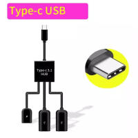 สายแปลง Type C OTG hub แบบมีไฟเลี้ยงด้วย Type C Cable 3 in 1 USB C Type C OTG Host Cable Hub Cord Adapter Connector Splitter